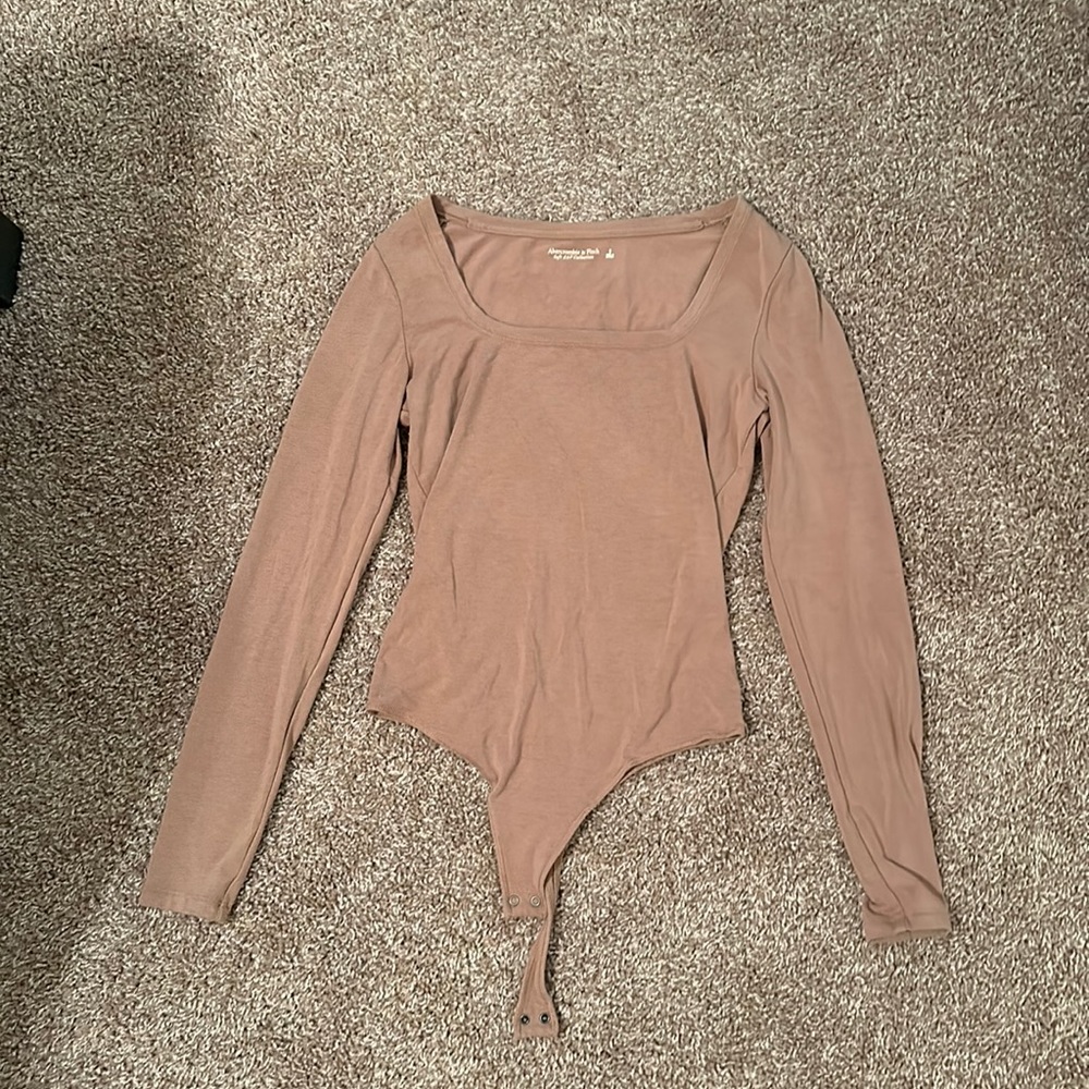 Abercrombie nude square neck bodysuit size S